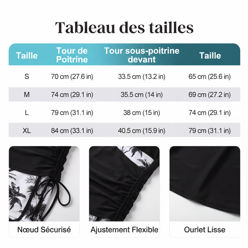 Ensemble tankini taille haute à imprimé tropical et short