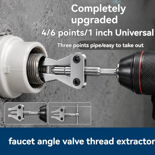 🔧🚰 Outil extracteur de tuyaux – Acier robuste, compatible 1/2″, 3/4″ et 1″, double entraînement perceuse/manuel, le sauveur des raccords grippés et des filetages cassés dans la salle de bain et la cuisine 🔩💪