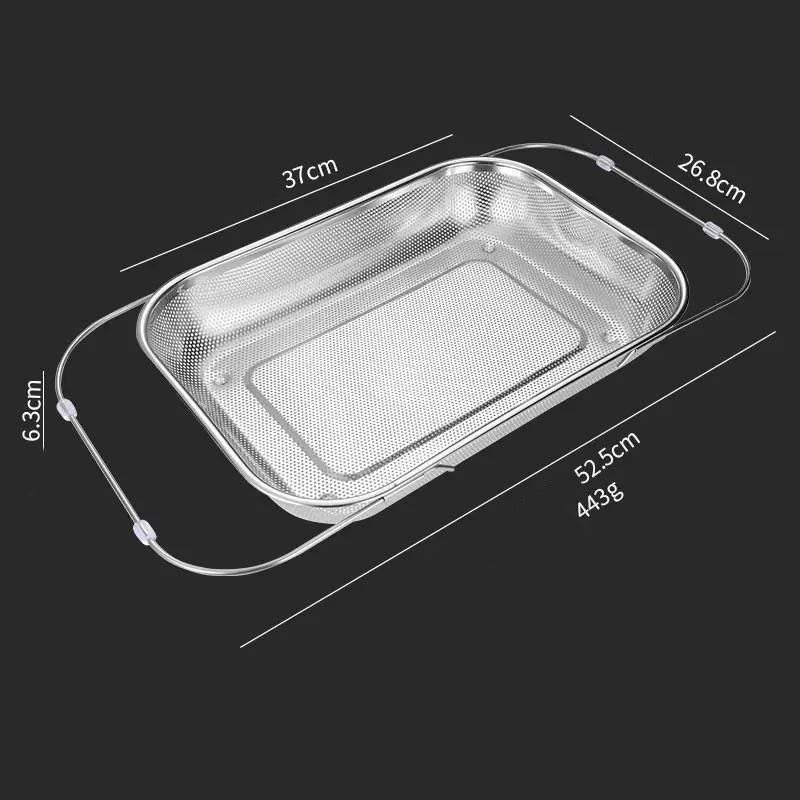 💦 -50% ! 🍳 Panier Égouttoir Télescopique en Acier Inoxydable 304 – Barres Renforcées 8 mm & Picots Antidérapants pour Évier Multitaille 🧺