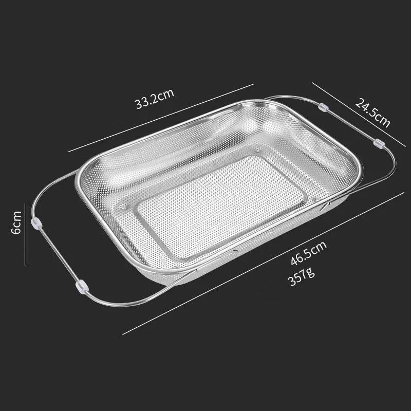 💦 -50% ! 🍳 Panier Égouttoir Télescopique en Acier Inoxydable 304 – Barres Renforcées 8 mm & Picots Antidérapants pour Évier Multitaille 🧺