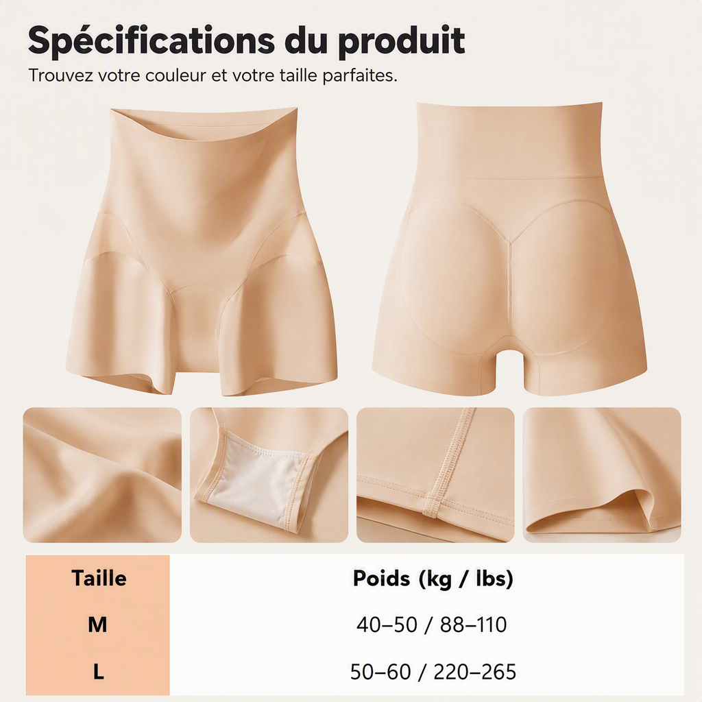 🥇Short gainant sans couture pour femme🍑Galbe naturellement vos courbes – -50 % de réduction
