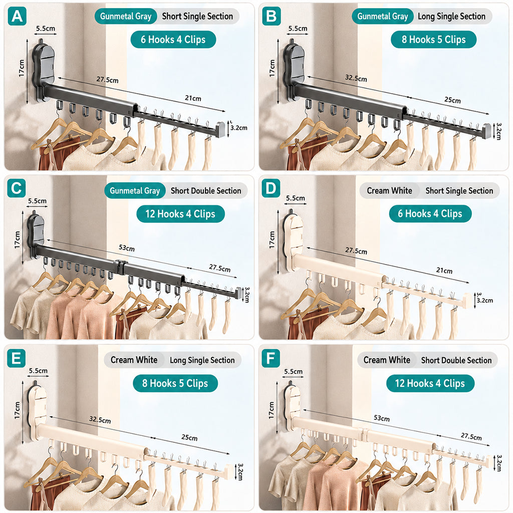 🧺 -50% ! ✨ Séchoir à Linge Gain de Place Rétractable – Alliage Aluminium Anodisé – Ventouse TPE & Pliage 90° pour Salle de Bain et Balcon 🚿