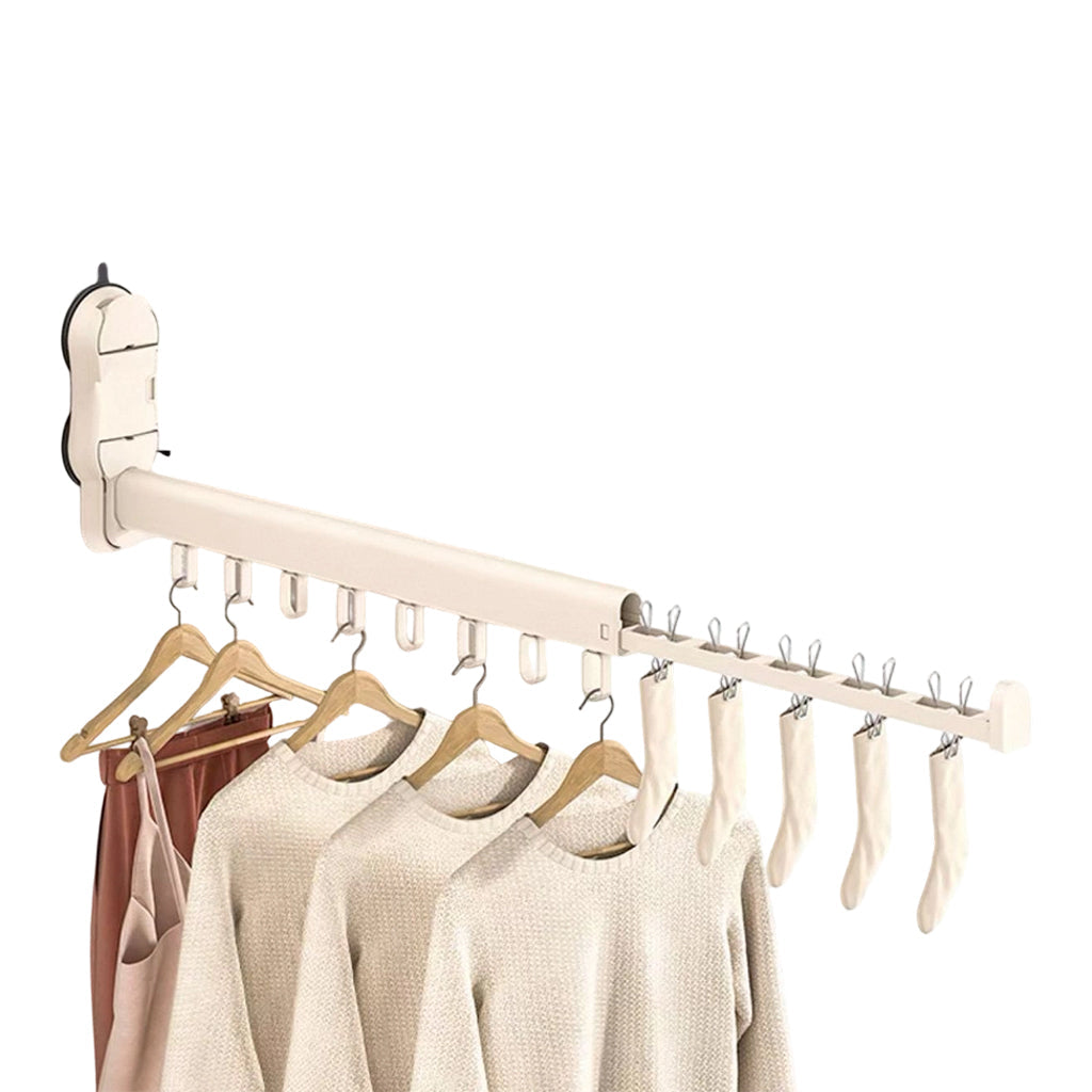 🧺 -50% ! ✨ Séchoir à Linge Gain de Place Rétractable – Alliage Aluminium Anodisé – Ventouse TPE & Pliage 90° pour Salle de Bain et Balcon 🚿