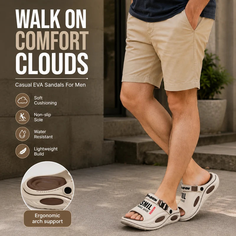 🔥 OFFRE LIMITÉE – 50% ! 👟 Chausson Homme Antidérapant Semelle Épaisse – Similicuir + EVA – Bride Convertible & Semelle 2,5 cm for Maison