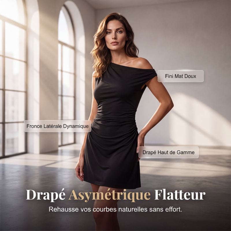 🎉Soldes 2026 – Plus de 31 600 exemplaires vendus !💃Robe courte froncée à une épaule