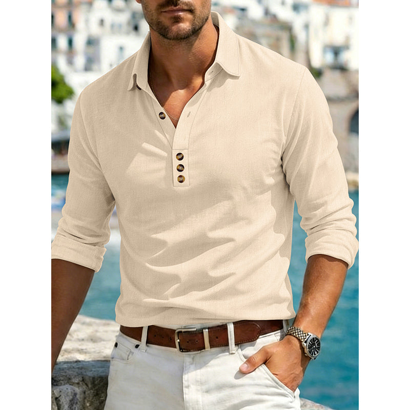 👔Chemise homme à manches longues avec col boutonné – 🍂 Polyvalente et confortable, pour un look soigné et assuré ✨🏙️