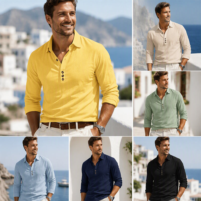 👔Chemise homme à manches longues avec col boutonné – 🍂 Polyvalente et confortable, pour un look soigné et assuré ✨🏙️