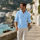 👔Chemise homme à manches longues avec col boutonné – 🍂 Polyvalente et confortable, pour un look soigné et assuré ✨🏙️