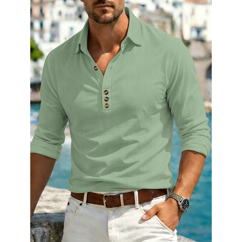 👔Chemise homme à manches longues avec col boutonné – 🍂 Polyvalente et confortable, pour un look soigné et assuré ✨🏙️
