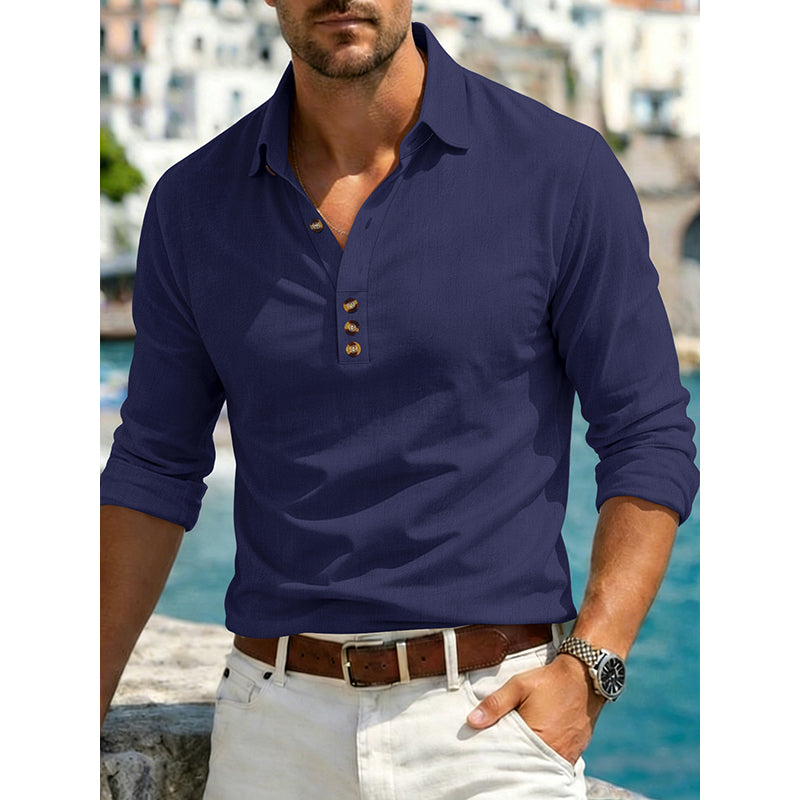 👔Chemise homme à manches longues avec col boutonné – 🍂 Polyvalente et confortable, pour un look soigné et assuré ✨🏙️