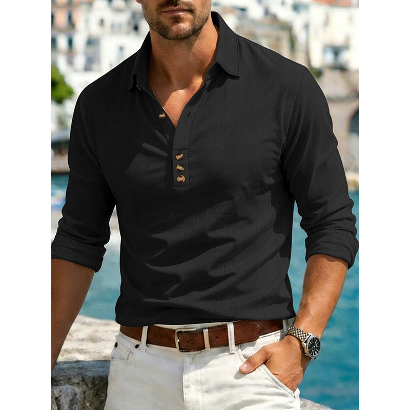 👔Chemise homme à manches longues avec col boutonné – 🍂 Polyvalente et confortable, pour un look soigné et assuré ✨🏙️