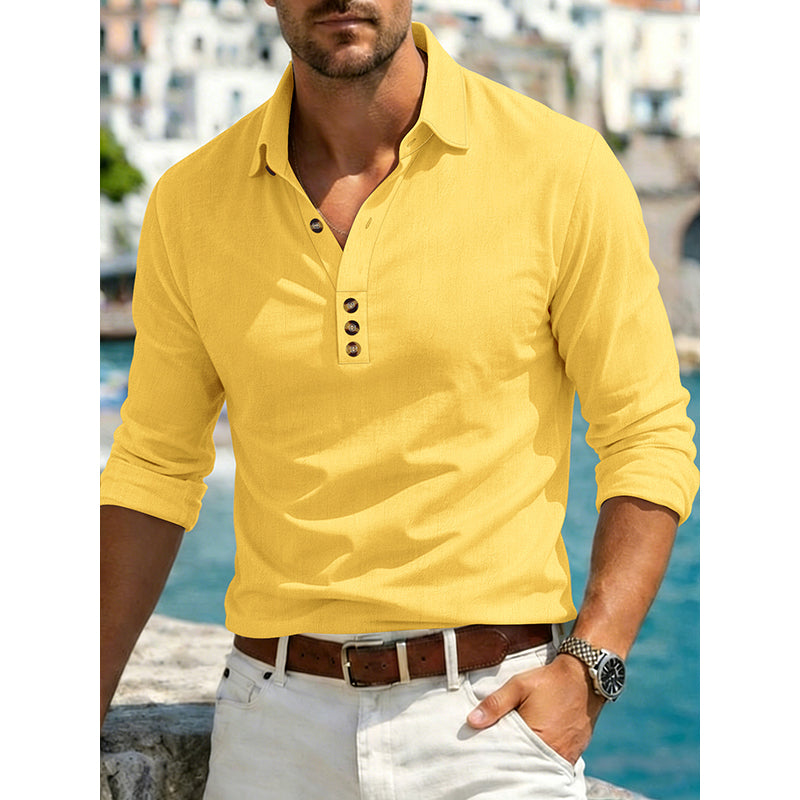 👔Chemise homme à manches longues avec col boutonné – 🍂 Polyvalente et confortable, pour un look soigné et assuré ✨🏙️