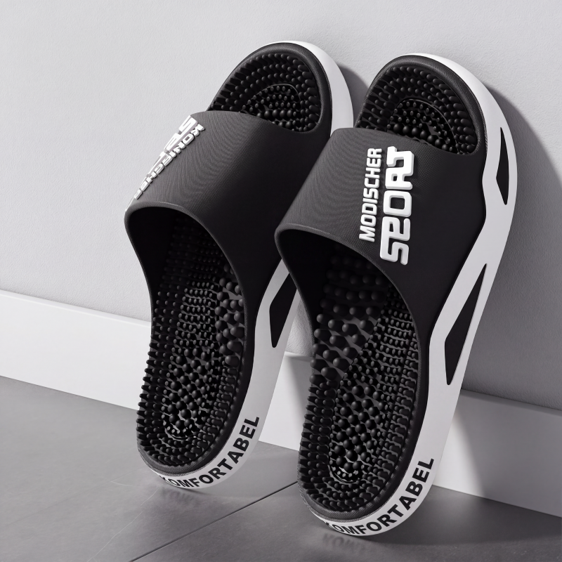 🦶 -50% ! 💆 Chaussons de Massage pour Hommes – PVC – Semelle EVA Ultra-Épaisse & Picots d’Acupression pour Soulagement des Pieds Fatigués 🏠