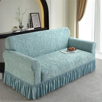 📢📢50% DE RÉDUCTION !! ⏰😌 Housse de Canapé Antidérapante à Volants – Tissu Jacquard – Bord Élastique & Couverture Totale pour Protection Quotidienne sans Glissement 🏠