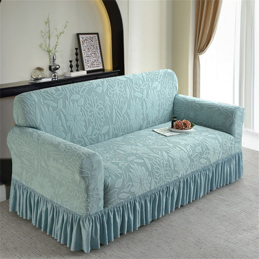 📢📢50% DE RÉDUCTION !! ⏰😌 Housse de Canapé Antidérapante à Volants – Tissu Jacquard – Bord Élastique & Couverture Totale pour Protection Quotidienne sans Glissement 🏠