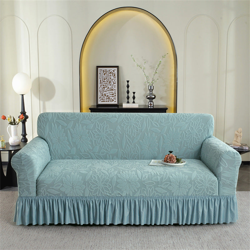 📢📢50% DE RÉDUCTION !! ⏰😌 Housse de Canapé Antidérapante à Volants – Tissu Jacquard – Bord Élastique & Couverture Totale pour Protection Quotidienne sans Glissement 🏠