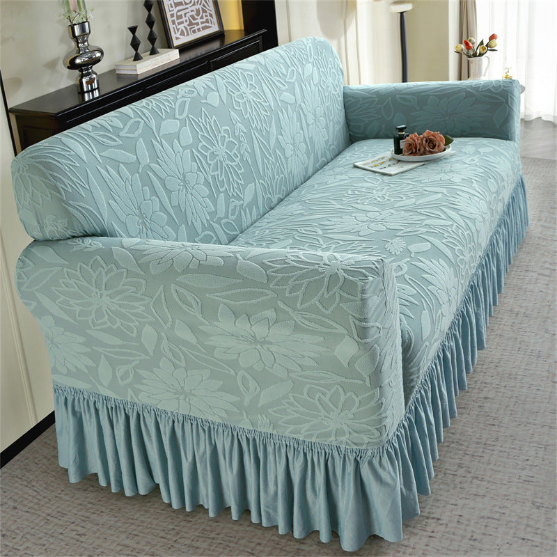📢📢50% DE RÉDUCTION !! ⏰😌 Housse de Canapé Antidérapante à Volants – Tissu Jacquard – Bord Élastique & Couverture Totale pour Protection Quotidienne sans Glissement 🏠