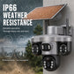🏠 -50% ! 📹 Caméra de Sécurité Solaire Triple Objectif – ABS – Triple Vision & Panneau Solaire Intégré – IP66 pour Surveillance Extérieure Sans Fil 🛡️