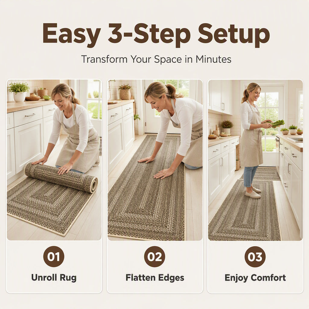 🏠 -50% ! 🧵 Tapis de Couloir Tissé Élégant – Polyester – Antidérapant – Absorption Rapide – 5 Tailles – 10 Styles – Finition Artisanale Premium pour Cuisine et Entrée 🚪