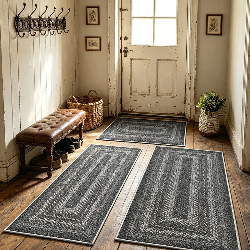 🏠 -50% ! 🧵 Tapis de Couloir Tissé Élégant – Polyester – Antidérapant – Absorption Rapide – 5 Tailles – 10 Styles – Finition Artisanale Premium pour Cuisine et Entrée 🚪
