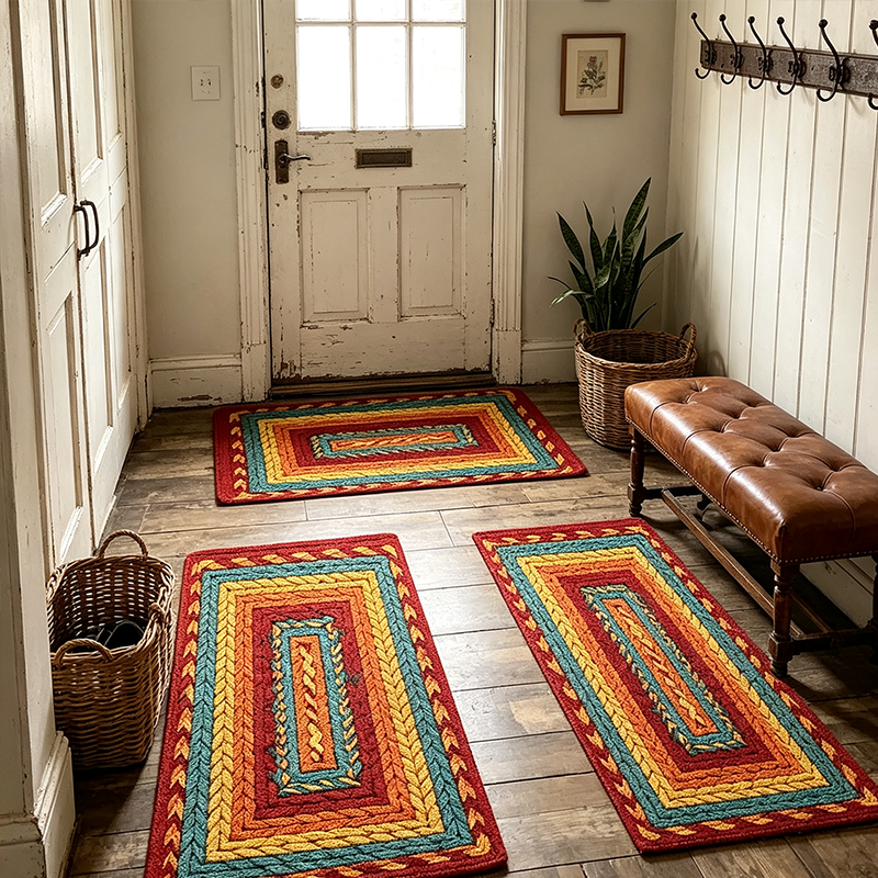 🏠 -50% ! 🧵 Tapis de Couloir Tissé Élégant – Polyester – Antidérapant – Absorption Rapide – 5 Tailles – 10 Styles – Finition Artisanale Premium pour Cuisine et Entrée 🚪