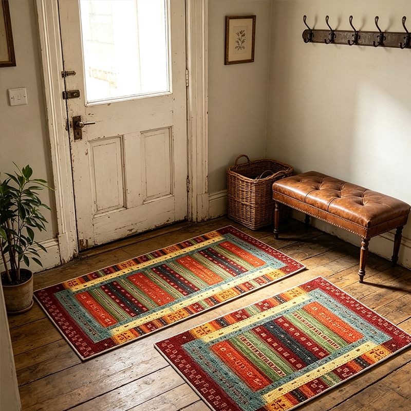 🏠 -50% ! 🧵 Tapis de Couloir Tissé Élégant – Polyester – Antidérapant – Absorption Rapide – 5 Tailles – 10 Styles – Finition Artisanale Premium pour Cuisine et Entrée 🚪