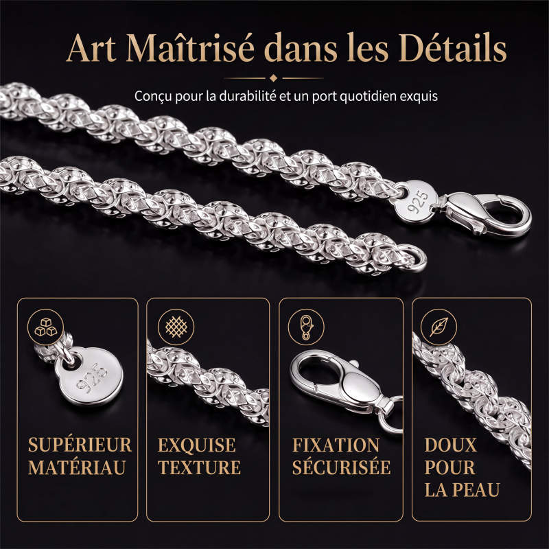 🐉 -50% ! ✨ Bracelet et Collier Tendance à Chaîne Écailles de Dragon – Alliage/Zinc + Finition Galvanisée – Set Mode Serpentin pour Look Streetwear et Soirée 💎