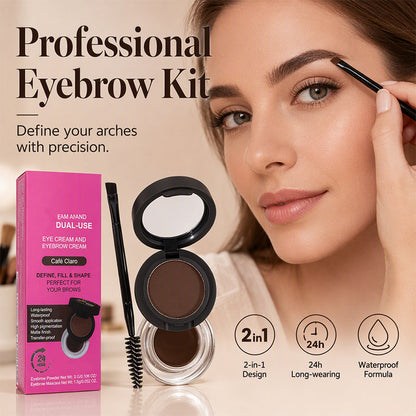 💄 -50% ! ✨ Poudre & Crème Sourcils 2-en-1 Haute Pigmentation – 3 g + 1,5 g – Tenue 24h Anti-Bavure & Effet Brume 3D pour Sourcils Professionnels à Domicile 🏠