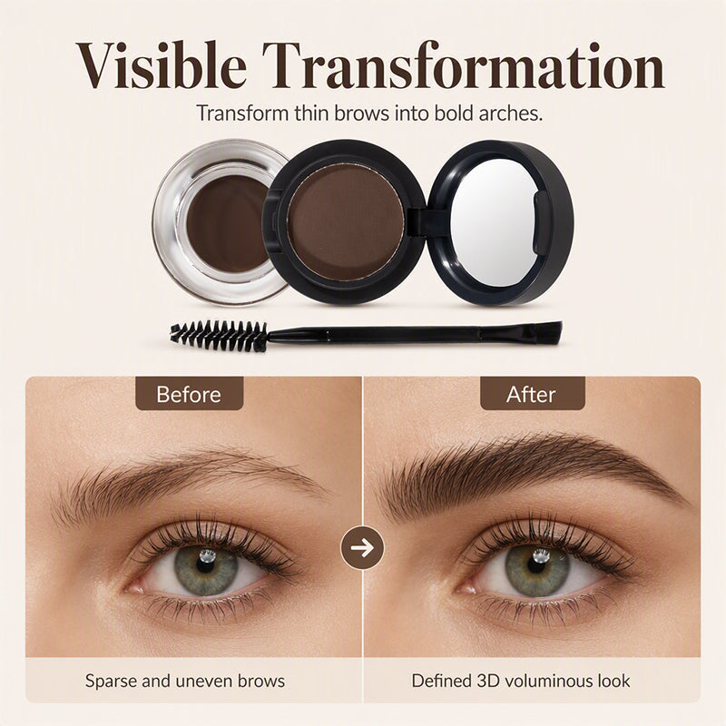 💄 -50% ! ✨ Poudre & Crème Sourcils 2-en-1 Haute Pigmentation – 3 g + 1,5 g – Tenue 24h Anti-Bavure & Effet Brume 3D pour Sourcils Professionnels à Domicile 🏠