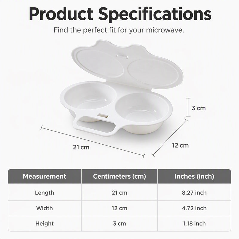 ⏳ 50% DE RÉDUCTION ! 🍳Cuiseur à œufs pour micro-ondes à double compartiment – Cuisson rapide sans huile, en PP de qualité alimentaire et polyvalent.