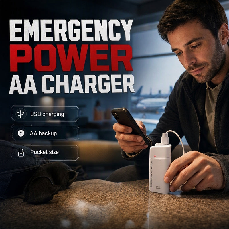 🏆 Offre spéciale du dernier jour :19.99€ ! 🔋 1 achetés 1 offerts 🎁Chargeur d’urgence portable, alimenté par piles AA, batterie externe avec lampe torche LED pour téléphone ✨
