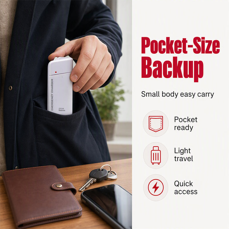 🏆 Offre spéciale du dernier jour :19.99€ ! 🔋 1 achetés 1 offerts 🎁Chargeur d’urgence portable, alimenté par piles AA, batterie externe avec lampe torche LED pour téléphone ✨