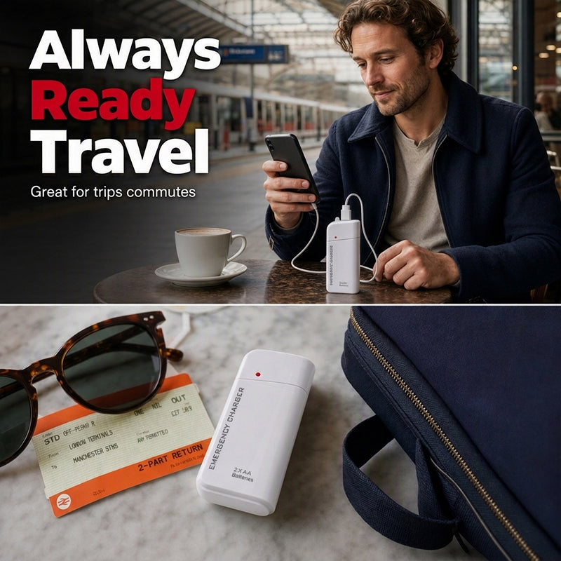 🏆 Offre spéciale du dernier jour :19.99€ ! 🔋 1 achetés 1 offerts 🎁Chargeur d’urgence portable, alimenté par piles AA, batterie externe avec lampe torche LED pour téléphone ✨