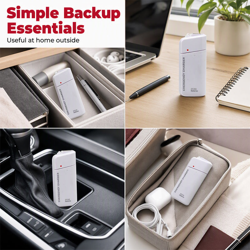 🏆 Offre spéciale du dernier jour :19.99€ ! 🔋 1 achetés 1 offerts 🎁Chargeur d’urgence portable, alimenté par piles AA, batterie externe avec lampe torche LED pour téléphone ✨