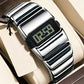 ⌚ -50% ! 💎 Montre Digitale de Luxe pour Homme – Métal Poli Effet Miroir – Affichage Clair – Noir / Argent-Noir – Look Bureau et Soirée 🕶️