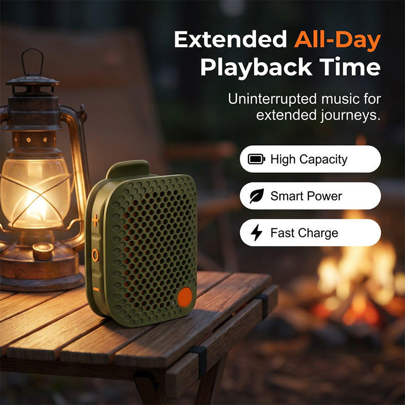 🎵 -50% ! 🔊 Enceinte Bluetooth Portable – ABS – TWS Stéréo – IPX5 – Son Haute Fidélité – 73×48×33 mm – Vert Foncé/Noir – Autonomie Prolongée 🏕️