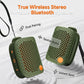 🎵 -50% ! 🔊 Enceinte Bluetooth Portable – ABS – TWS Stéréo – IPX5 – Son Haute Fidélité – 73×48×33 mm – Vert Foncé/Noir – Autonomie Prolongée 🏕️