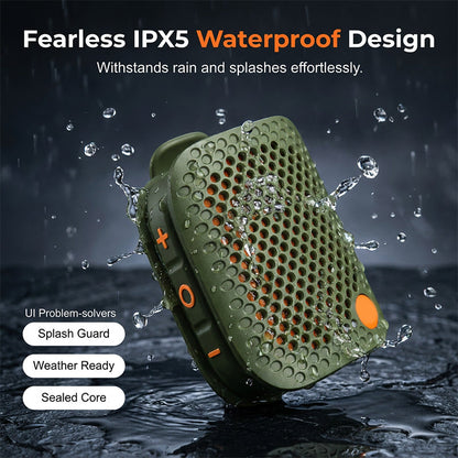 🎵 -50% ! 🔊 Enceinte Bluetooth Portable – ABS – TWS Stéréo – IPX5 – Son Haute Fidélité – 73×48×33 mm – Vert Foncé/Noir – Autonomie Prolongée 🏕️