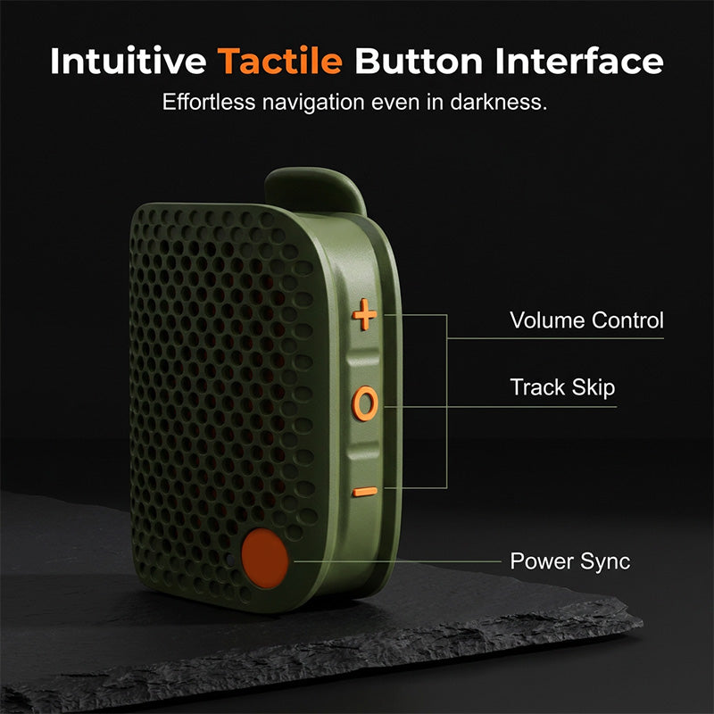 🎵 -50% ! 🔊 Enceinte Bluetooth Portable – ABS – TWS Stéréo – IPX5 – Son Haute Fidélité – 73×48×33 mm – Vert Foncé/Noir – Autonomie Prolongée 🏕️