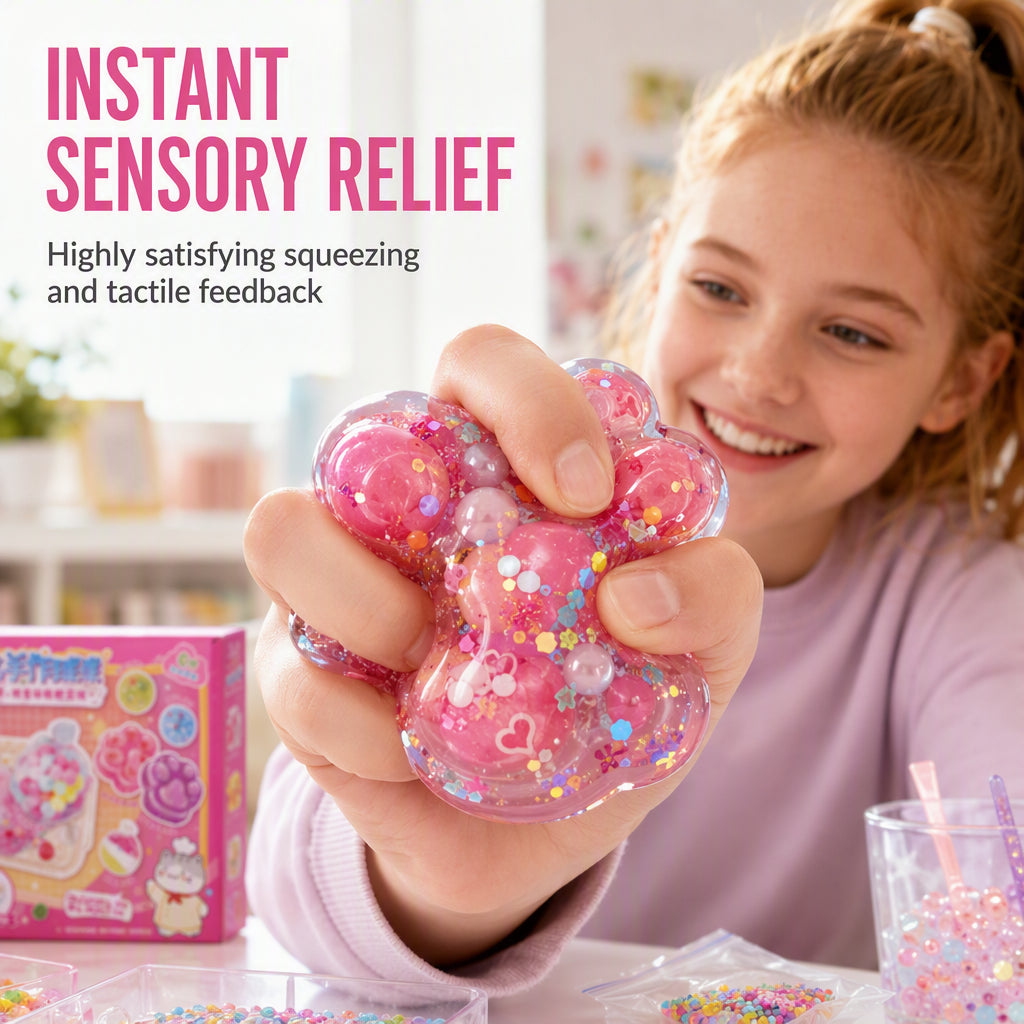 🧊 50% DE RÉDUCTION! 🧸 Kit DIY Squishy Glace Frite – Ludique, anti‑stress & facile à modeler – Parfait pour la détente et la créativité des enfants ✨
