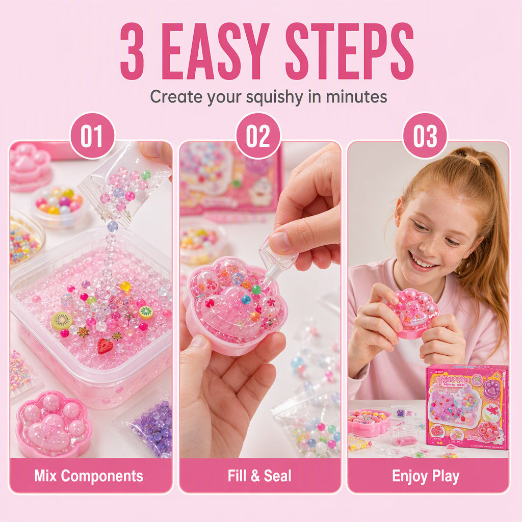 🧊 50% DE RÉDUCTION! 🧸 Kit DIY Squishy Glace Frite – Ludique, anti‑stress & facile à modeler – Parfait pour la détente et la créativité des enfants ✨
