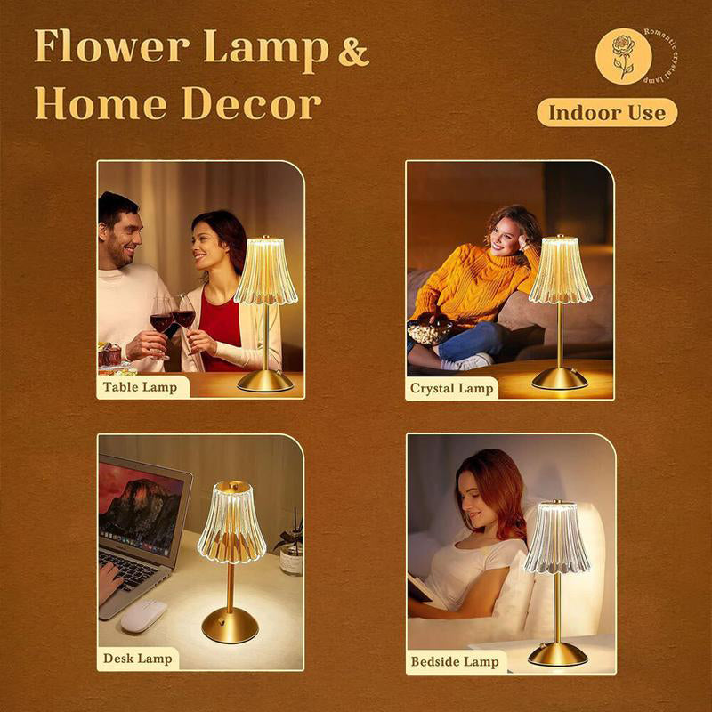🪔 -50% ! ✨ Lampe de Table Rétro Rechargeable – Acrylique + Fer – Ø11×30 cm – 2 W – Tactile 3 Couleurs – Type-C – Protection des Yeux – Or 🏠