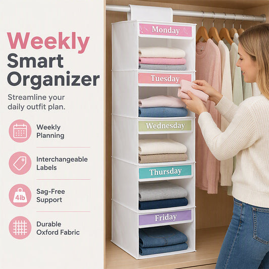 ⏳Offre Limitée 50% de Réduction⏰ Organisateur de Placard Suspendu 5 Compartiments