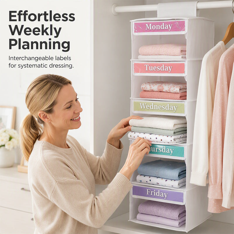 ⏳Offre Limitée 50% de Réduction⏰ Organisateur de Placard Suspendu 5 Compartiments