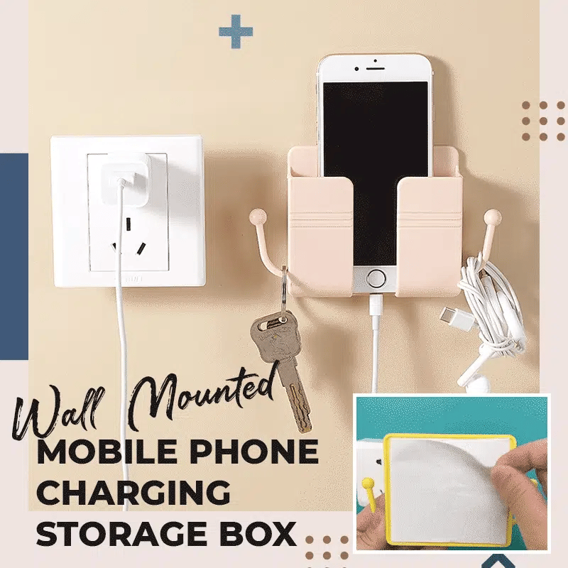✨ Achetez 1, obtenez 1 gratuit ! 🧰 Boîte de Rangement Murale – ABS – 10×3×9,5 cm – 45 g – Ignifugé – Crochets Latéraux – Jaune/Vert/Bleu/Rose – Pour Téléphone et Télécommandes 🏠