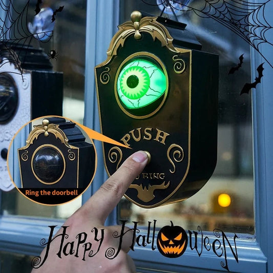 📢 PROMO FLASH : 50% DE RÉDUCTION ! ⏰ Sonnette Halloween Démon à Un Œil – Plastique Aspect Laiton Antique – Yeux Lumineux & Son Effrayant for Fêtes & Maisons Hantées 🎃