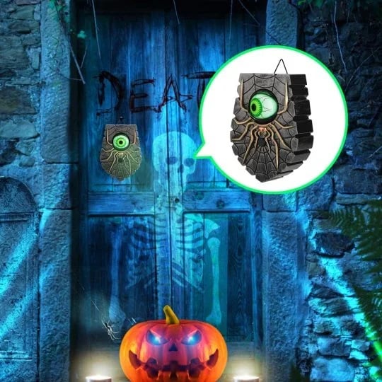 📢 PROMO FLASH : 50% DE RÉDUCTION ! ⏰ Sonnette Halloween Démon à Un Œil – Plastique Aspect Laiton Antique – Yeux Lumineux & Son Effrayant for Fêtes & Maisons Hantées 🎃