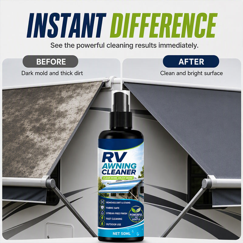 🚐‑50 % MAINTENANT ! Spray nettoyant puissant pour auvents de camping‑car – nettoyage professionnel des tissus, élimination des moisissures et brillance durable – idéal pour auvents de camping‑car et tissus extérieurs ✨🧼