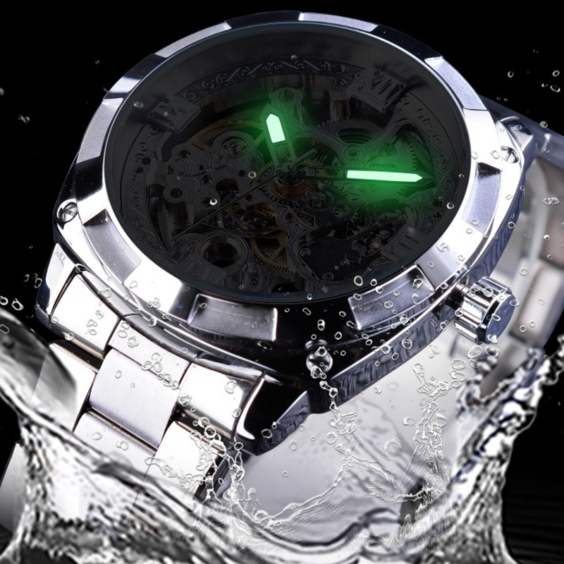 ⌚ -50% ! ⚙️ Montre Automatique Squelette pour Homme – Alliage Zinc – 41 mm – Verre Minéral – Bracelet Acier Inoxydable – 30 M – Or/Métal 🕶️