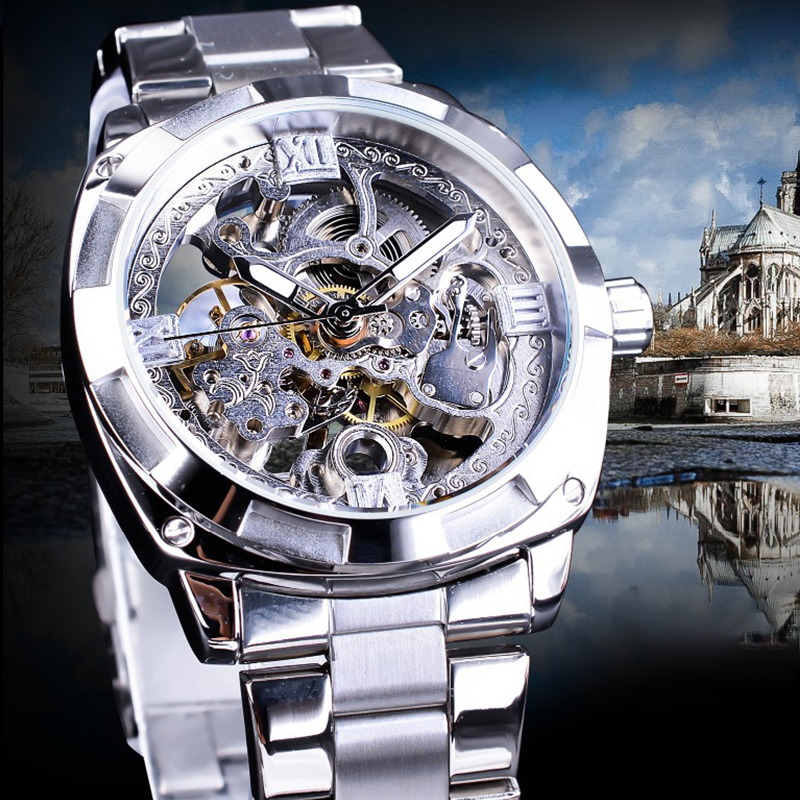 ⌚ -50% ! ⚙️ Montre Automatique Squelette pour Homme – Alliage Zinc – 41 mm – Verre Minéral – Bracelet Acier Inoxydable – 30 M – Or/Métal 🕶️